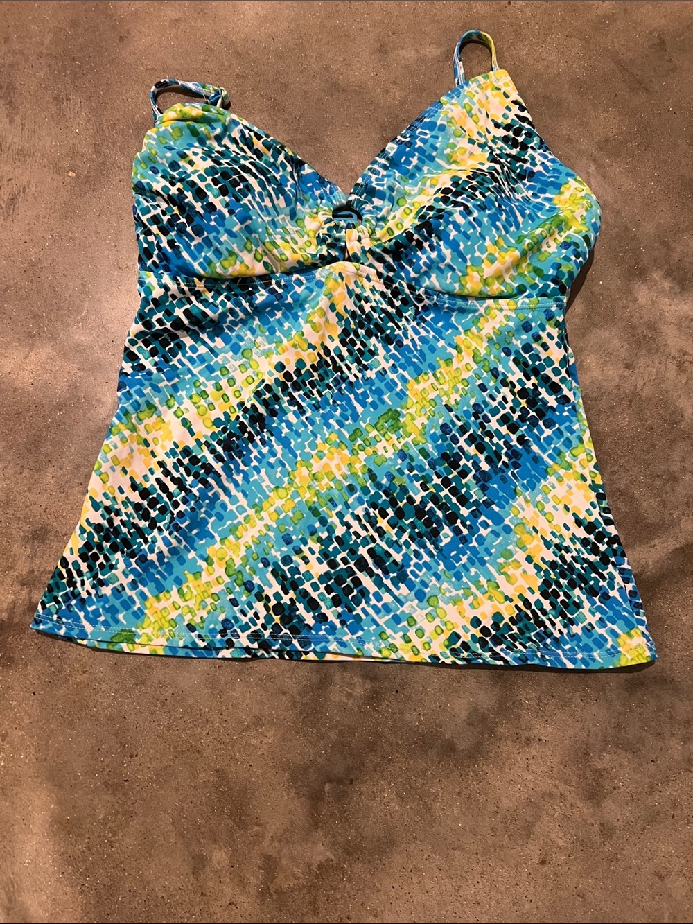 Blue Multi-Color Tankini Top - Women Swim Bikini